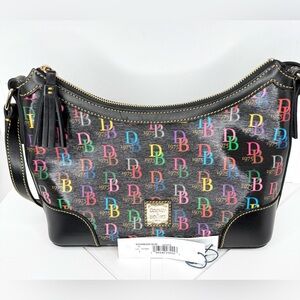 Dooney & Bourke DB75 Black Multicolor Large Shoulder Bag